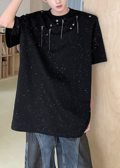 Handmade Black Oversized Cotton Men Shirt And T Shirt Summer