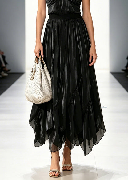 Handmade Black Patchwork Tulle A Line Skirts