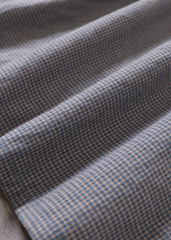 Handgemachte blaue karierte Taschen Urlaubskleider ärmellos