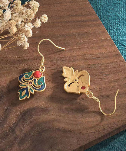 Pendientes colgantes de ágata cristalina esmaltada en plata de ley azul hechos a mano