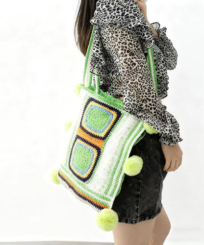 Bolso de hombro informal de gran capacidad tejido a mano