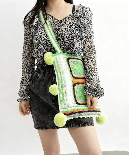 Bolso de hombro informal de gran capacidad tejido a mano