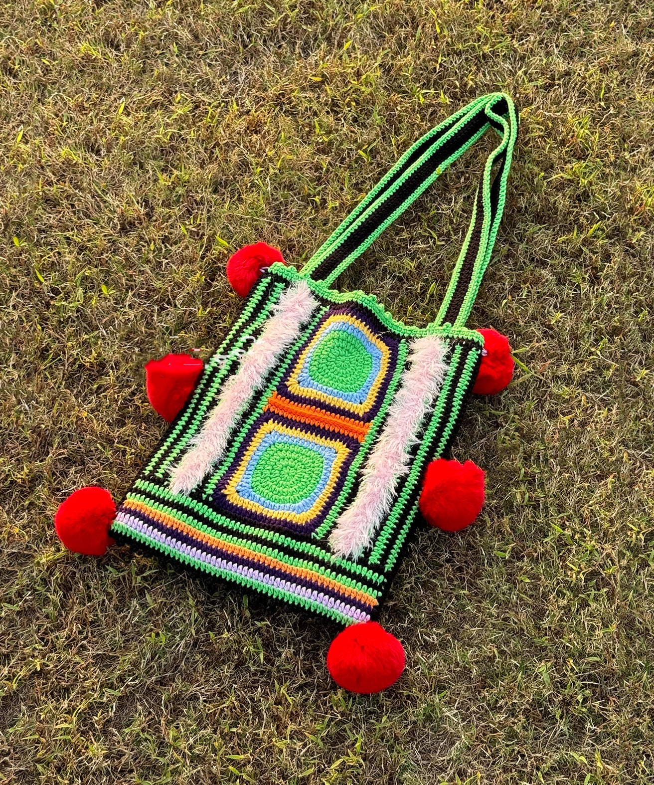 Bolso de hombro informal de gran capacidad tejido a mano