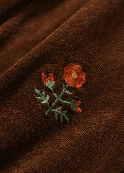 Handgemachte Schokoladenbestickte Spitze Patchwork Cordhose Winter