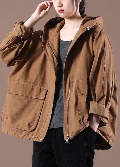 Handmade Coffee Pockets Spring Coat - SooLinen