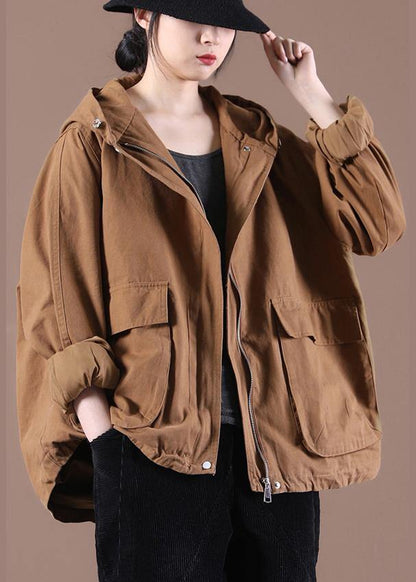 Handmade Coffee Pockets Spring Coat - SooLinen