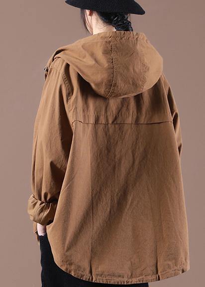 Handmade Coffee Pockets Spring Coat - SooLinen