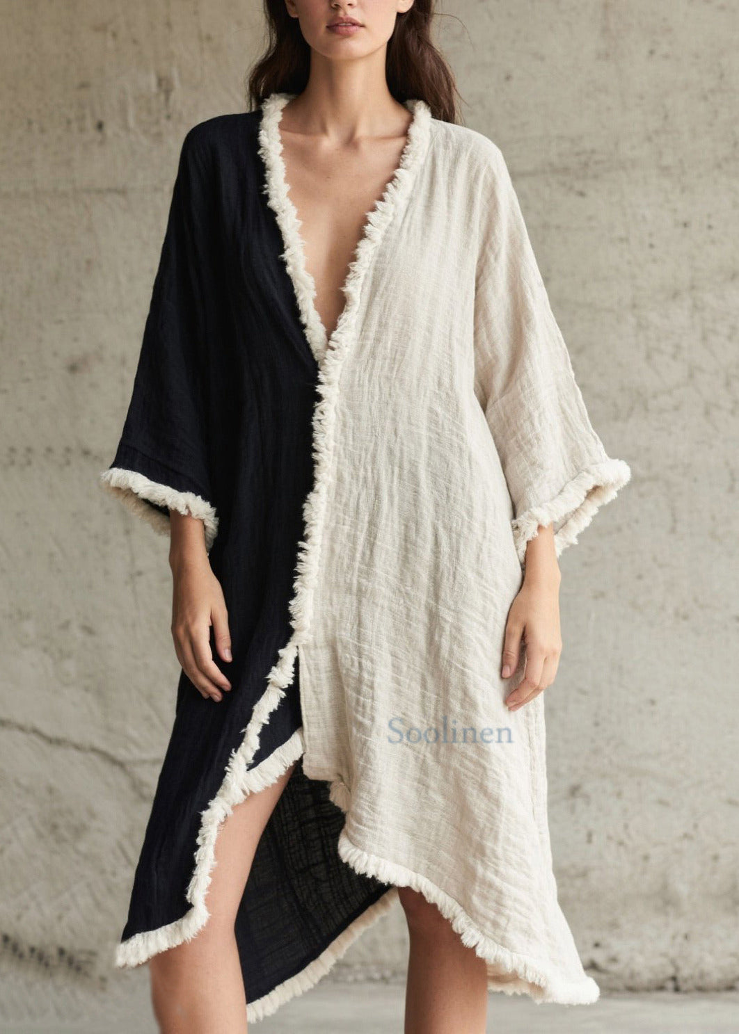 Handgefertigte, asymmetrische Patchwork-Strickjacke aus Kunstpelz im Colorblock-Stil für den Frühling