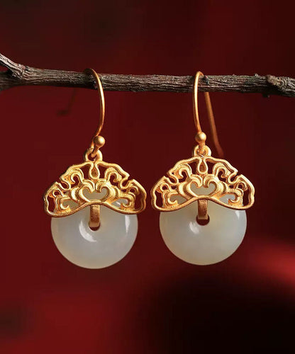 Handgemachte Cyan Sterling Silber Intarsien Jade Glücksverheißende Wolken Tropfen Ohrringe