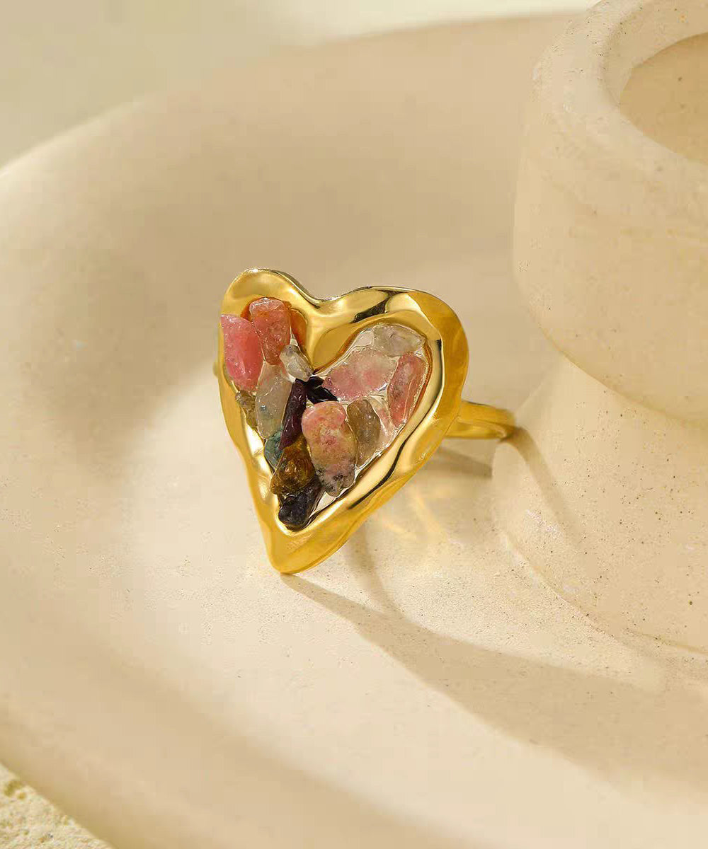 Handmade Green Copper Alloy Crystal Rings