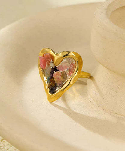 Handmade Green Copper Alloy Crystal Rings