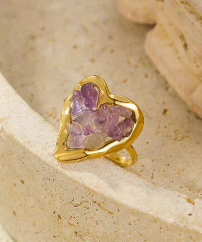 Handmade Green Copper Alloy Crystal Rings