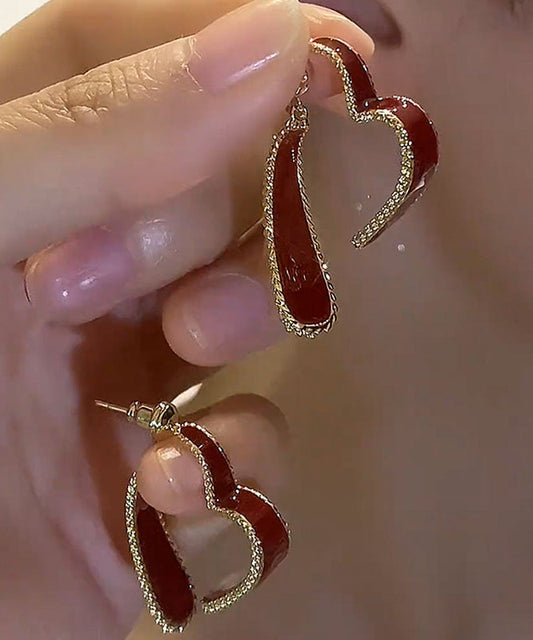 Pendientes de aro con aceite de circón y aleación de cobre morera hechos a mano