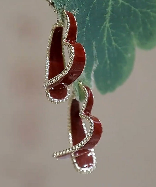 Pendientes de aro con aceite de circón y aleación de cobre morera hechos a mano