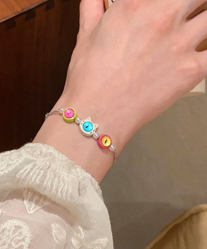 Handgefertigtes Charm-Armband mit mehreren Kupferperlen und Glas