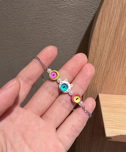 Handgefertigtes Charm-Armband mit mehreren Kupferperlen und Glas