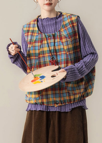 Handgefertigter lila Oversize-Strickpullover mit Streifenmuster für den Winter