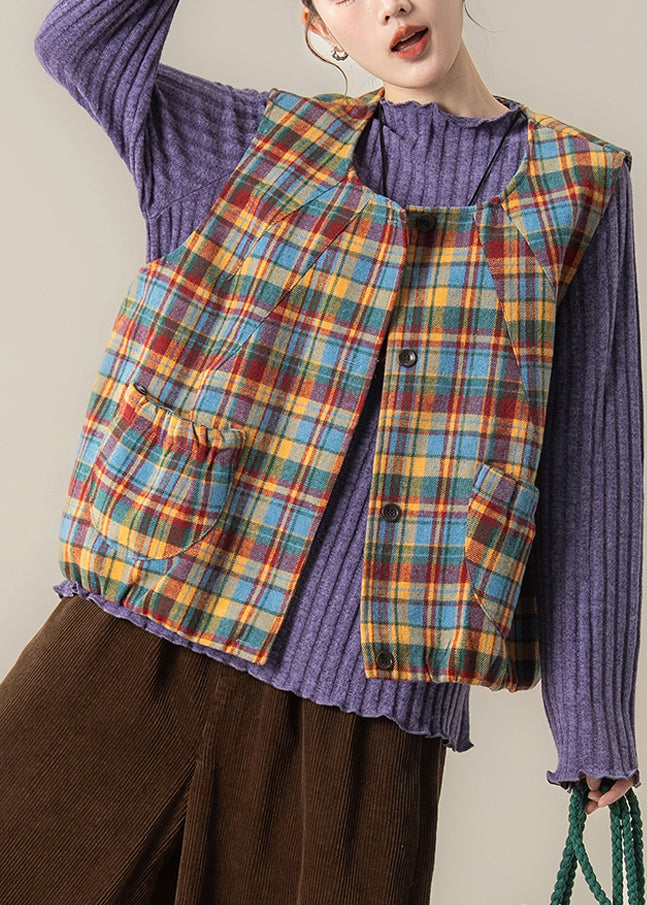 Handgefertigter lila Oversize-Strickpullover mit Streifenmuster für den Winter