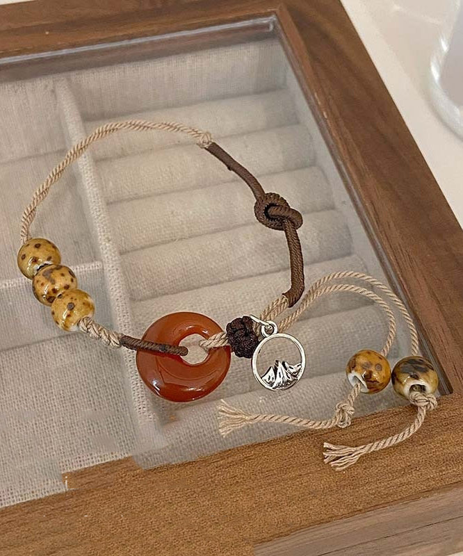 Handgefertigtes rotes geflochtenes Ping Buckle Charm Armband