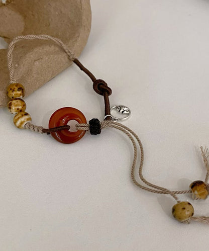 Handgefertigtes rotes geflochtenes Ping Buckle Charm Armband