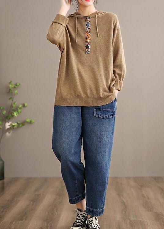 Handmade Spring Casual Pants Oversize Denim Blue Photography Elastic Waist Trousers - SooLinen