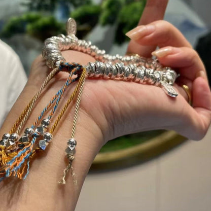 Handgefertigtes Charm-Armband aus Sterlingsilber mit gebrochener Silberquaste