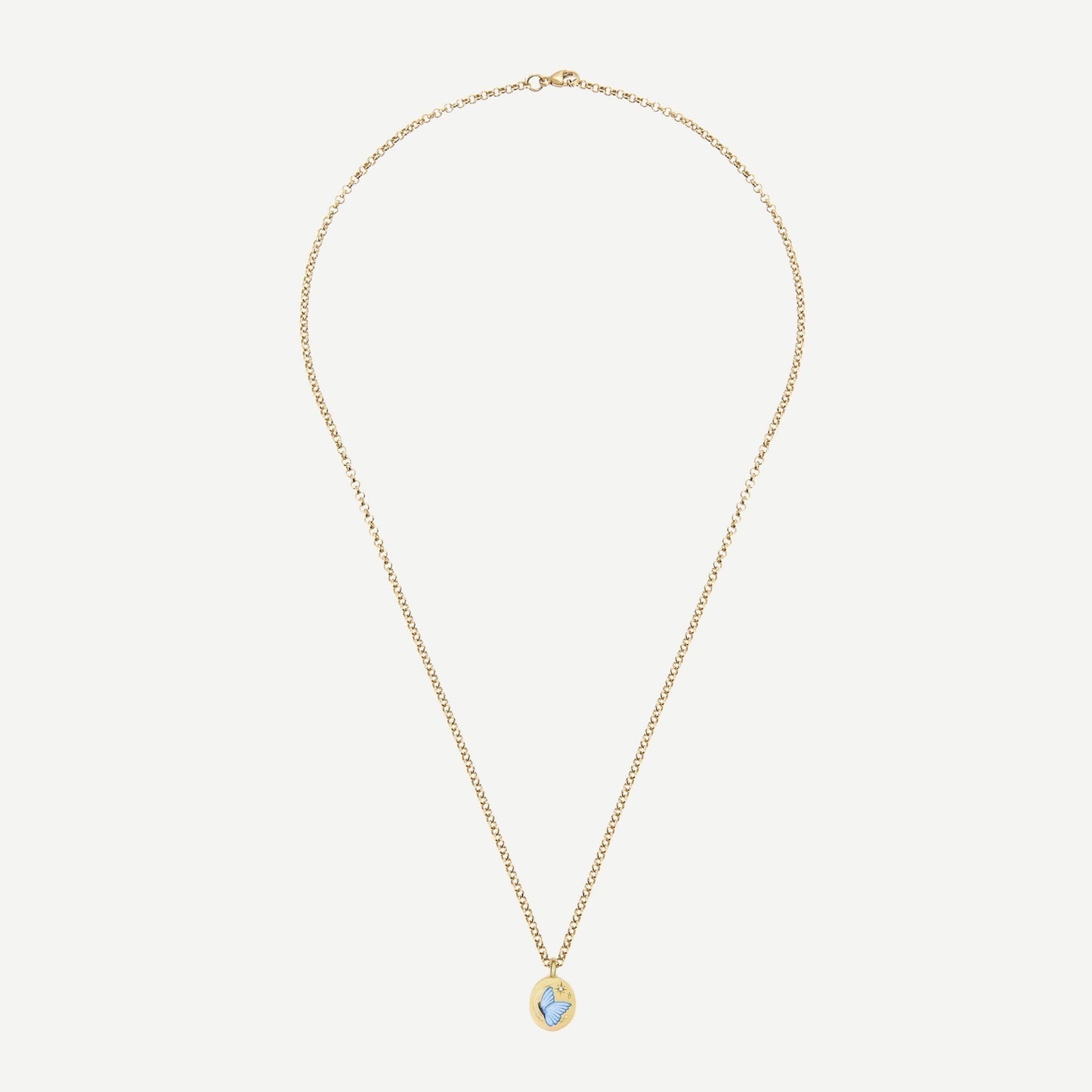 Collar con colgante de mariposa dorado en plata de ley hecho a mano