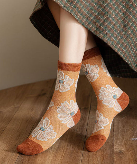 Handgefertigte dicke Jacquard-Baumwollsocken