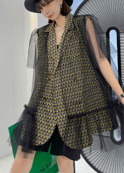 Handmade Tulle Notched Patchwork Top - SooLinen