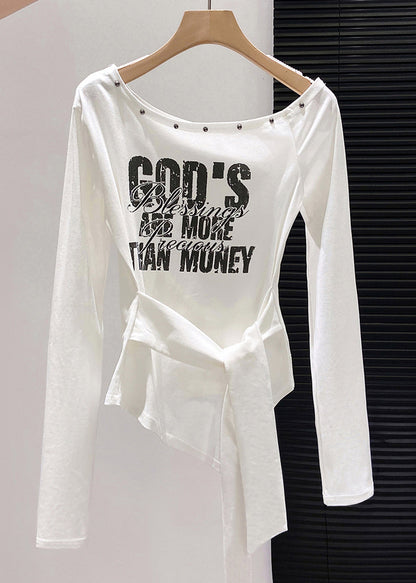 Blusas asimétricas blancas de un solo hombro hechas a mano para primavera