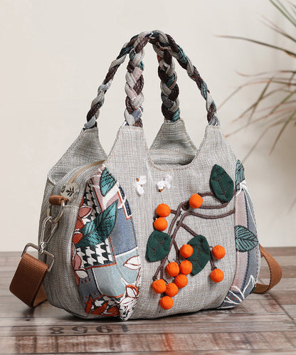 Handmade Woven Patchwork Casual Canvas Tote Bag