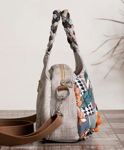Handmade Woven Patchwork Casual Canvas Tote Bag