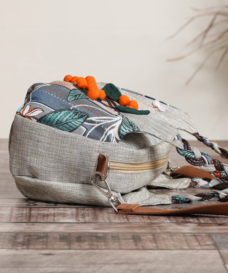 Handmade Woven Patchwork Casual Canvas Tote Bag