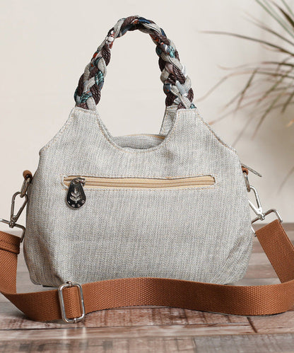 Handmade Woven Patchwork Casual Canvas Tote Bag