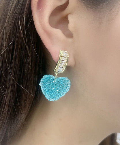 Handgefertigte Creolen mit Zirkonia in Gelblegierung