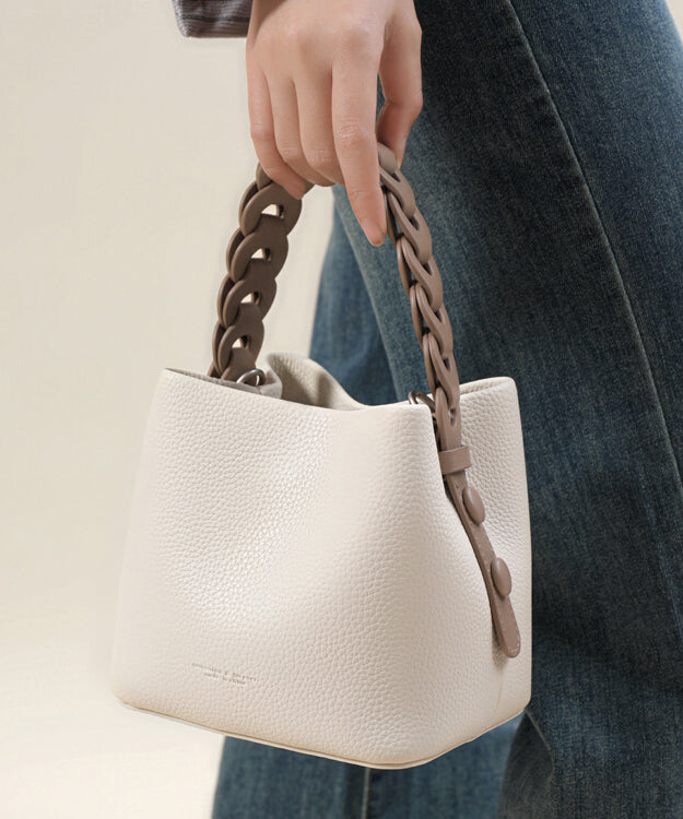 Handmade Yellow Versatile Faux Leather Tote Handbag