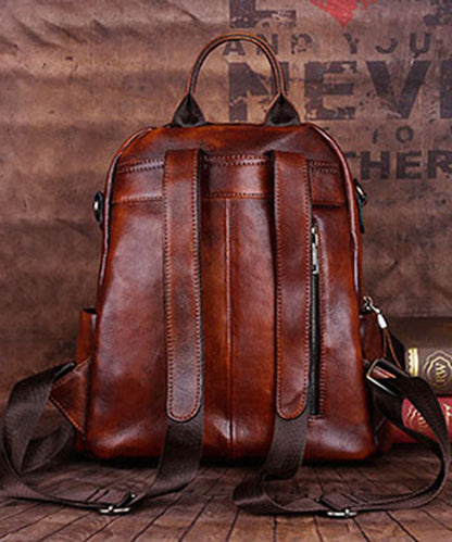 Handgemachte, vielseitige Rucksacktasche aus Kalbsleder in Gelb