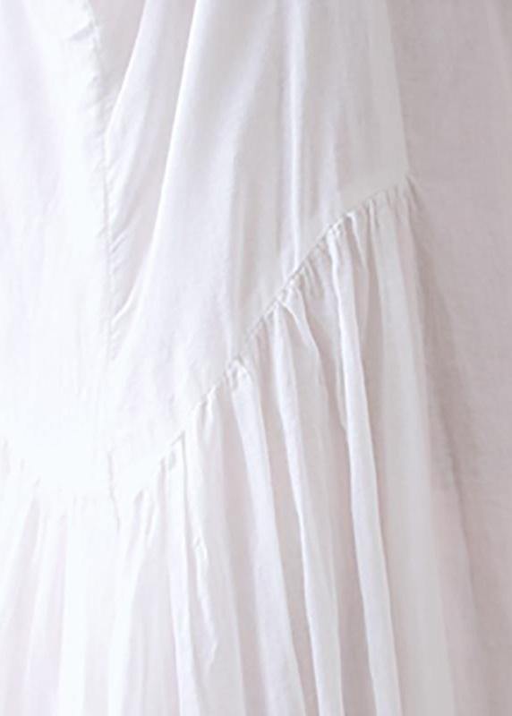 Handmade cotton outfit Metropolitan Museum Cotton Linen Round Neck Asymmetrical Slip Dress - SooLinen