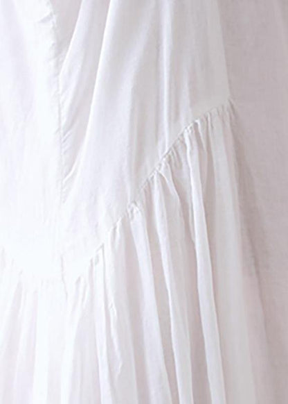 Handmade cotton outfit Metropolitan Museum Cotton Linen Round Neck Asymmetrical Slip Dress - SooLinen