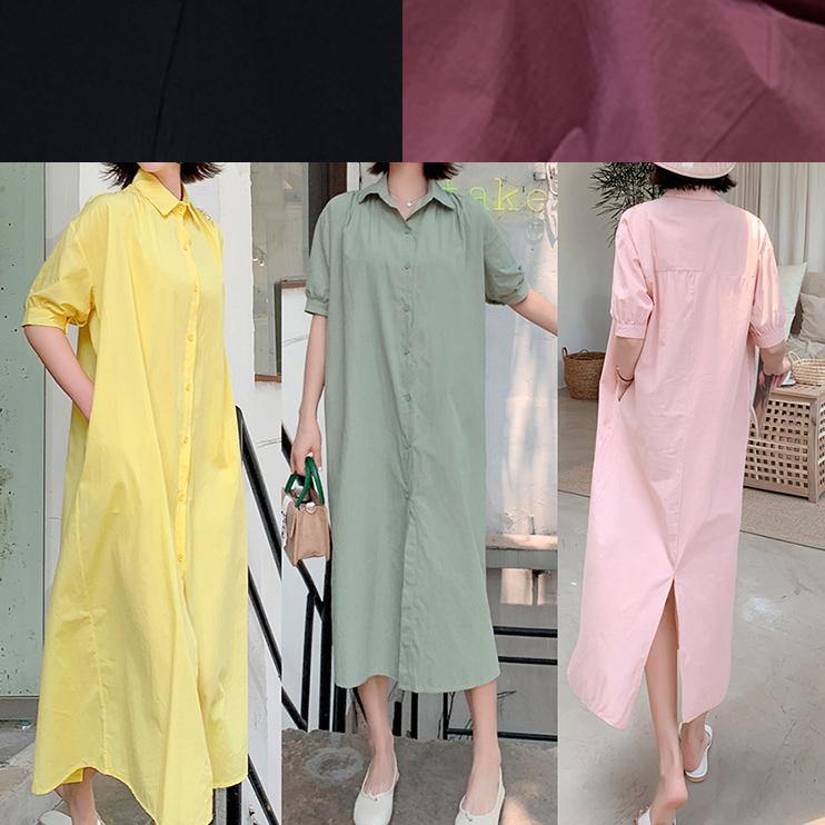 Handmade light green cotton Wardrobes back open long summer Dresses - SooLinen