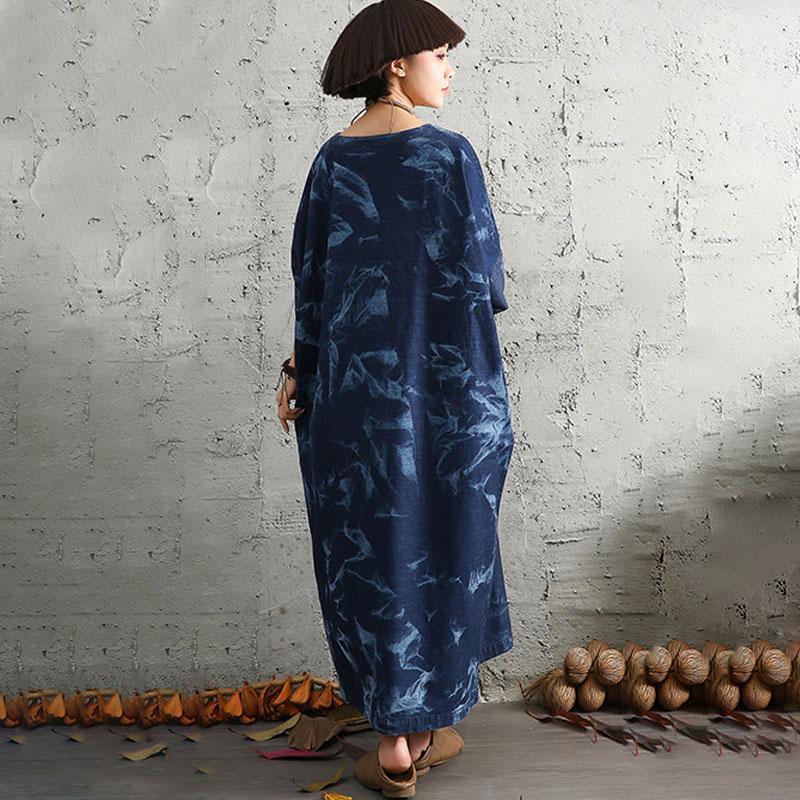 Handgemachtes Chiffonkleid Pakistanisches Lockeres Damen Rundhals Kurzarmkleid