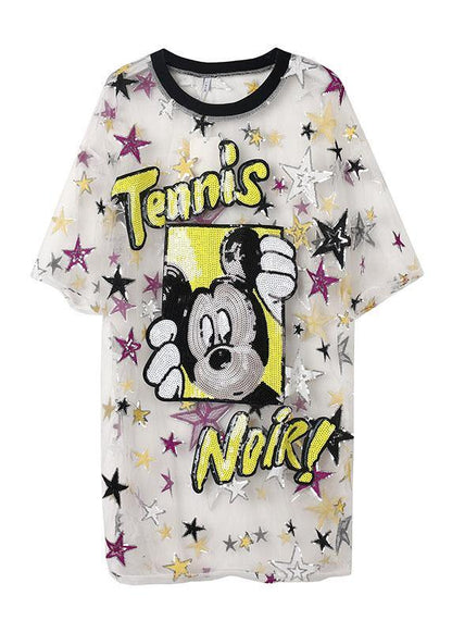 Handmade o neck dresses Neckline black tulle Dress summer - SooLinen