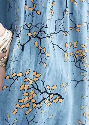 Handgemachte O-Ausschnitt Kordelzug Baumwolle Kleidung Frauen Kleiderschränke grün Druck Kleider Sommer