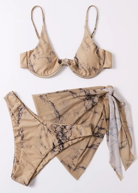 Hot Coffee Print Tulle Lingerie Set