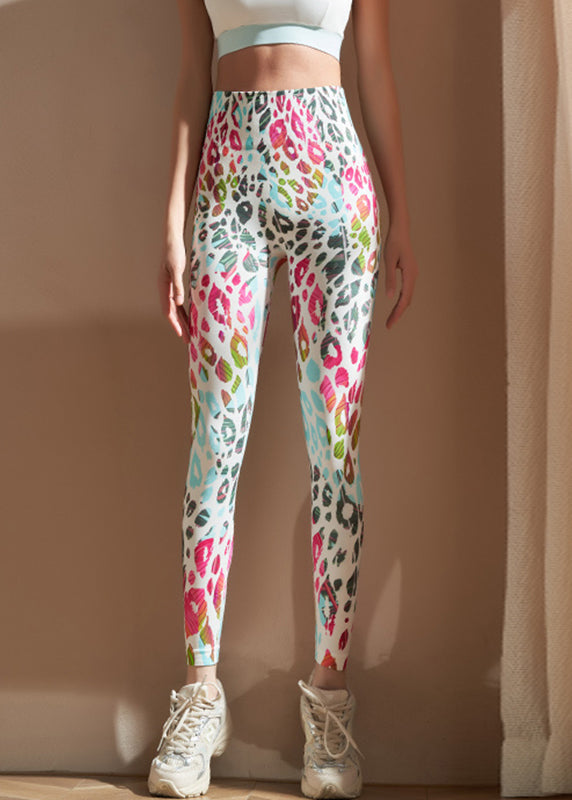 Ignite Beige Tie Dye Tummy Control Capri Athletic Leggings