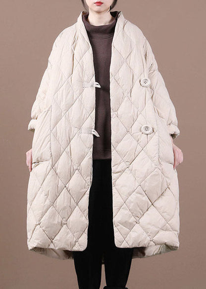 Italienische Beige warme feine Baumwolle gefüllte Mäntel Winter