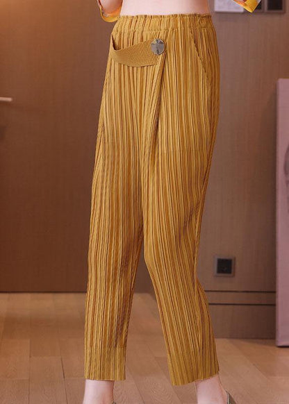 Italian Black Elastic Waist Button Harem  Pants - SooLinen