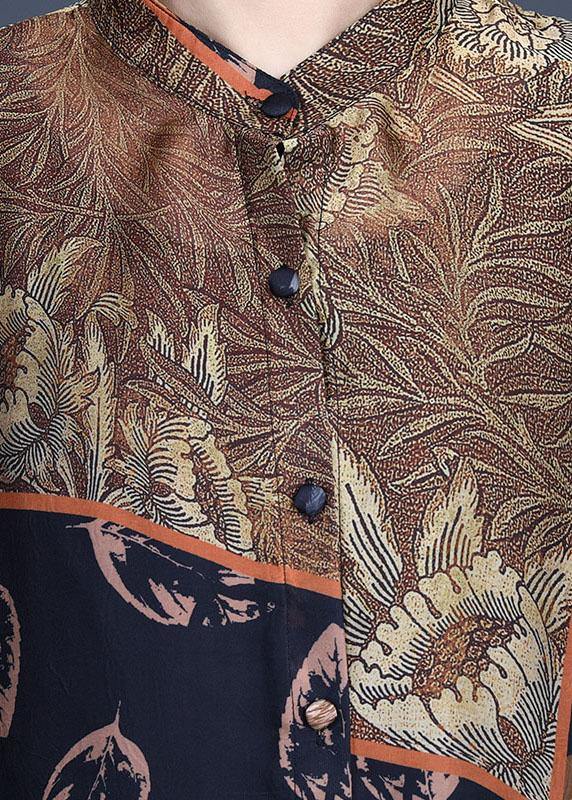 Italian Black Print Button long shirts Wide Leg Two-Piece Set - SooLinen