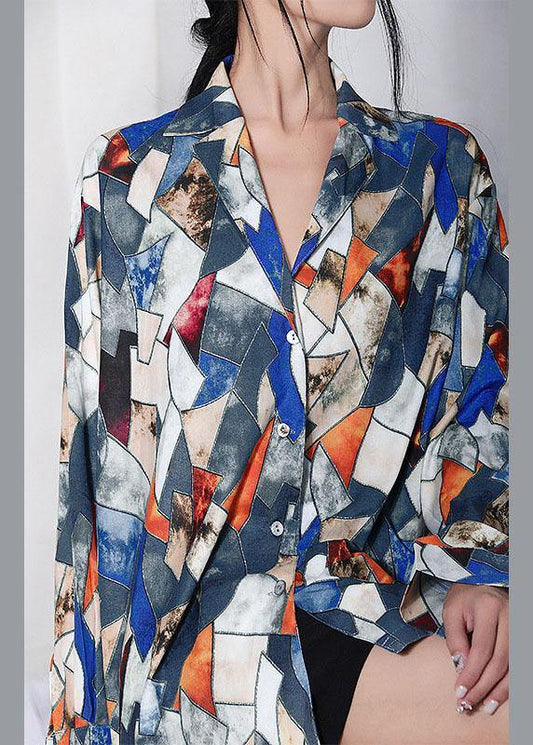 Italian Colorblock Peter Pan Collar Long sleeve UPF 50+ Shirt Tops Summer - SooLinen