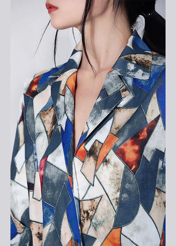 Italian Colorblock Peter Pan Collar Long sleeve UPF 50+ Shirt Tops Summer - SooLinen